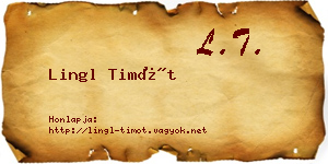 Lingl Timót névjegykártya